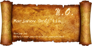Marjanov Orália névjegykártya